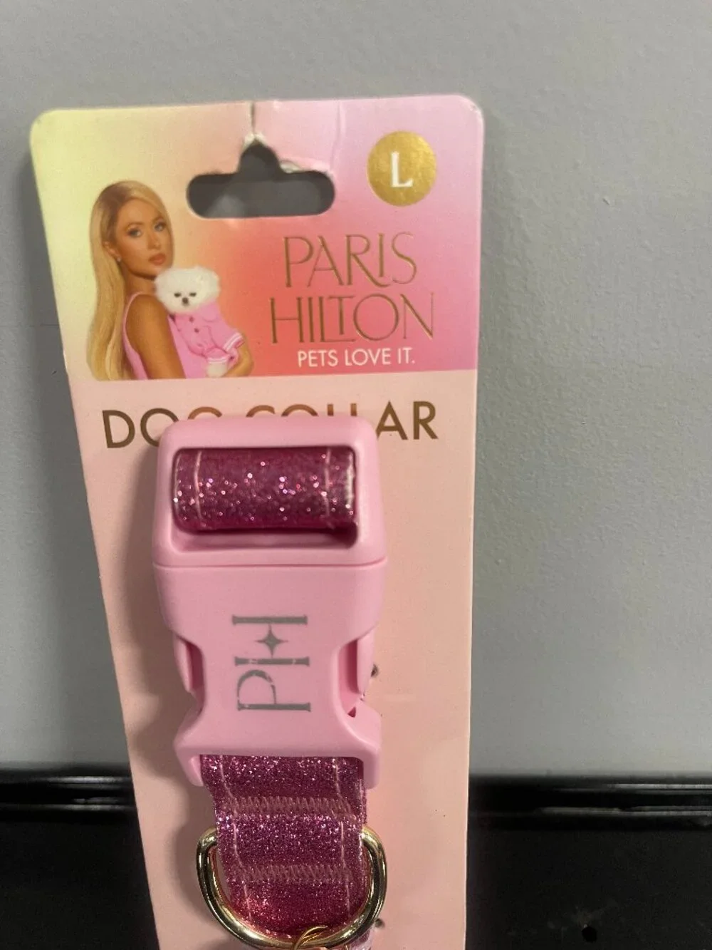Paris Hilton Pets Love It Pink Glitter Dog Collar Large NWT